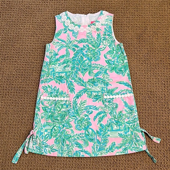 Lilly Pulitzer Other - Lilly Pulitzer Girls Classic Shift Dress Mandevilla Baby Pink Sand Paradise 7